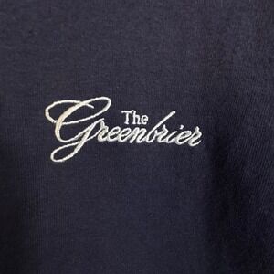 The Greenbrier T-Shirt L Pro-Shop Golf Navy 100% Cotton Embroidered Logo